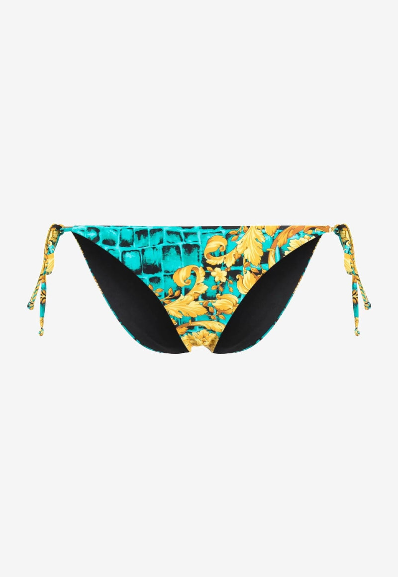 Baroccodile Print Bikini Bottom