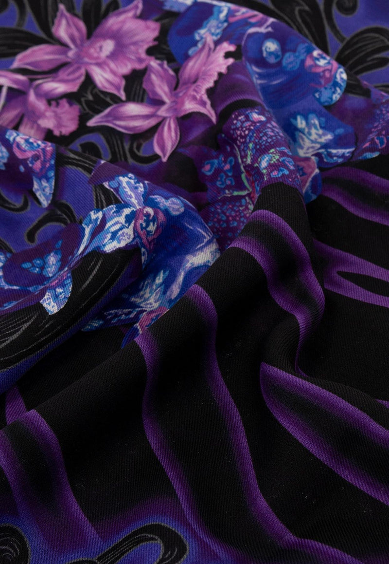 Orchid Barocco Print Scarf