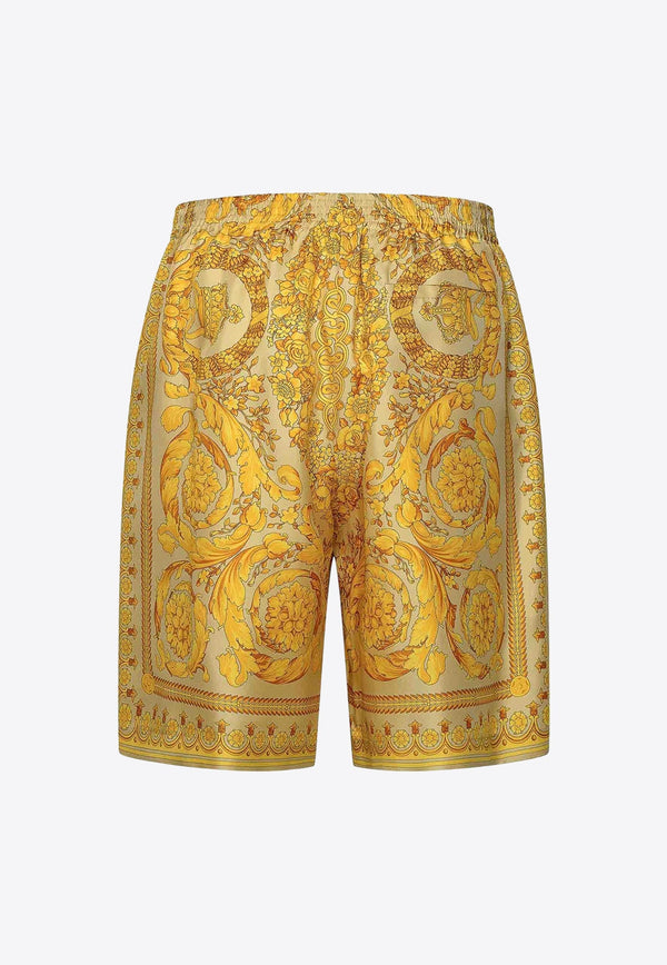 Barocco Print Silk Shorts