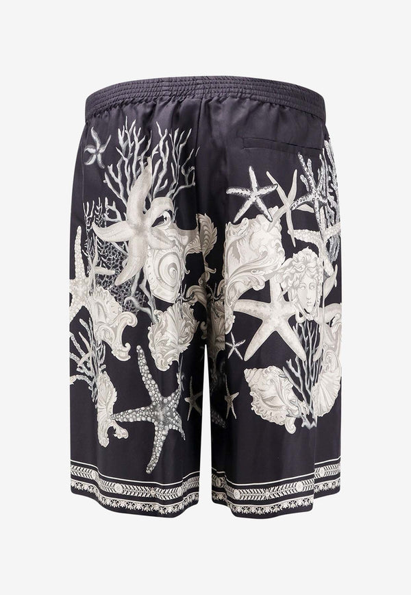 Barocco Sea Print Silk Shorts