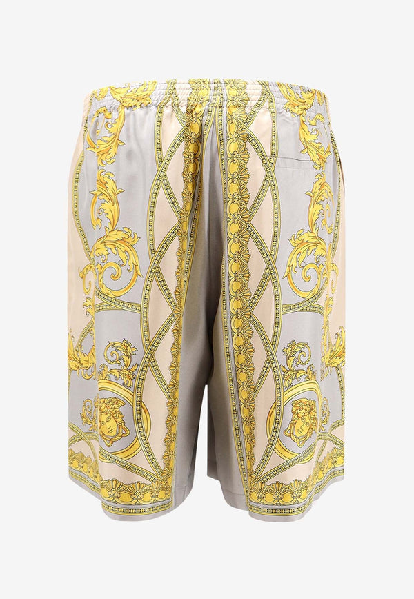 La Coupe Des Dieux Print Silk Shorts