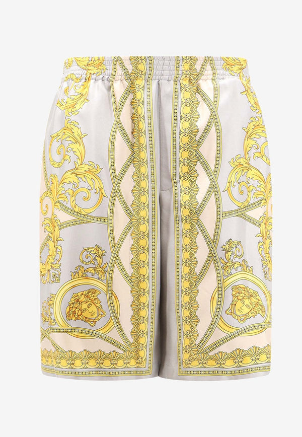 La Coupe Des Dieux Print Silk Shorts