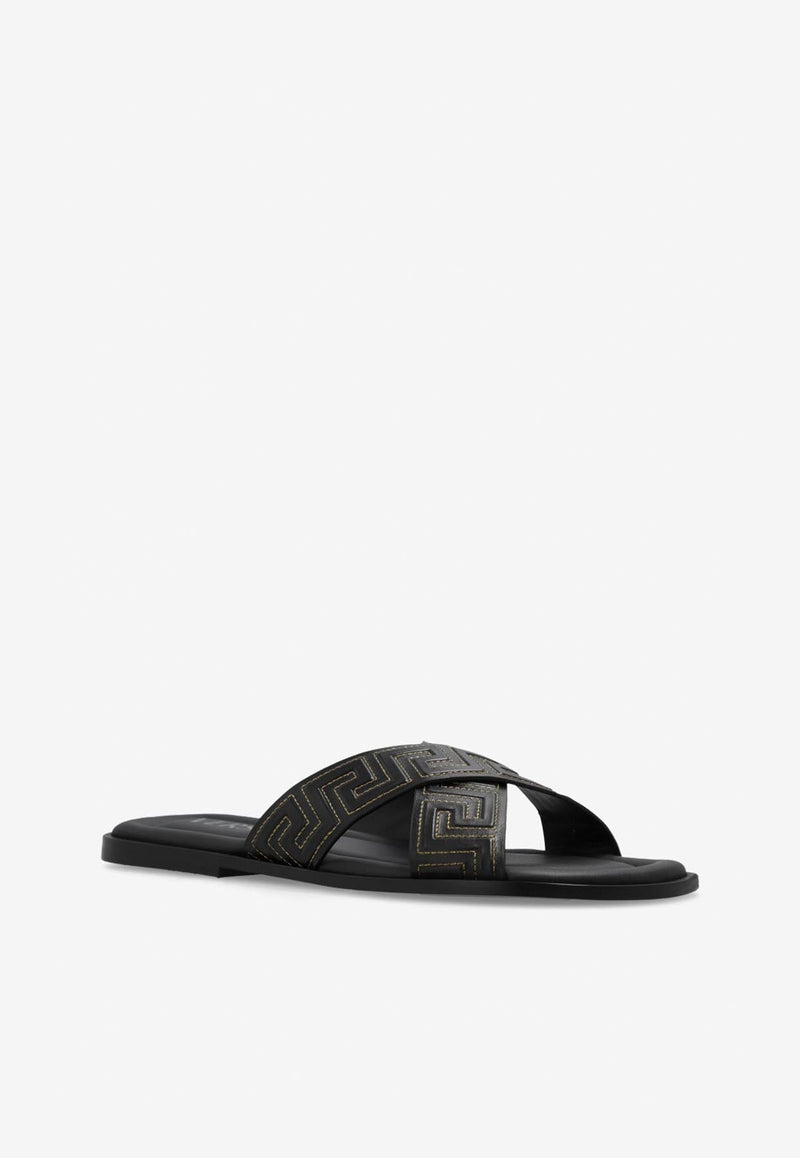 Greca Sandals in Calf Leather