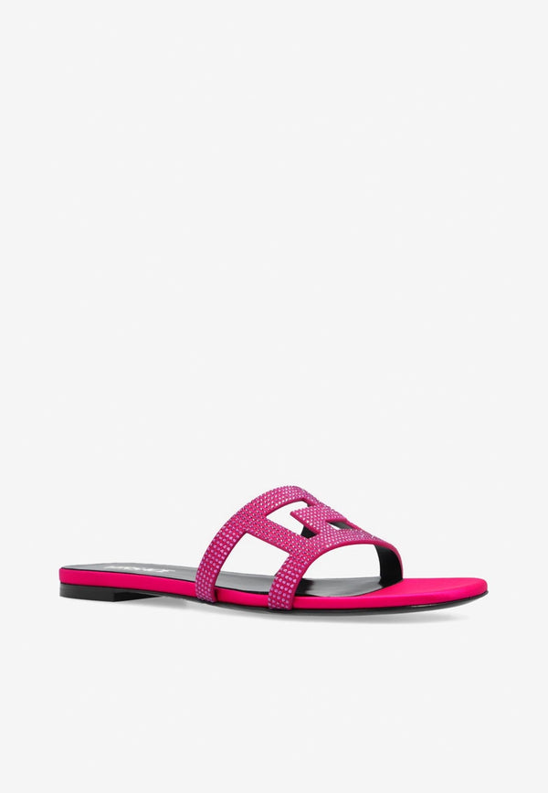 Greca Maze Crystal Flat Sandals