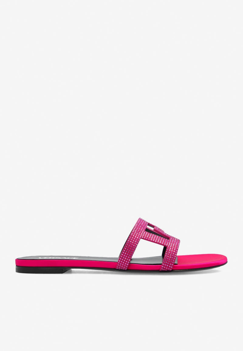 Greca Maze Crystal Flat Sandals