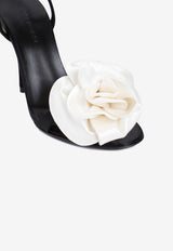 105 Double Flower Satin Sandals