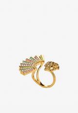 The Fan Medusa Ring with Swarovski Crystals