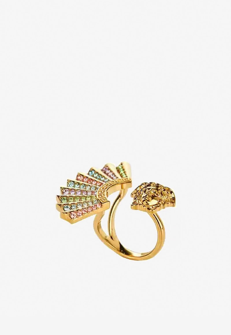 The Fan Medusa Ring with Swarovski Crystals