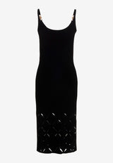 Diamond Slashed Knit Midi Dress