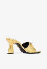 70 Medusa Mules in Metallic Leather