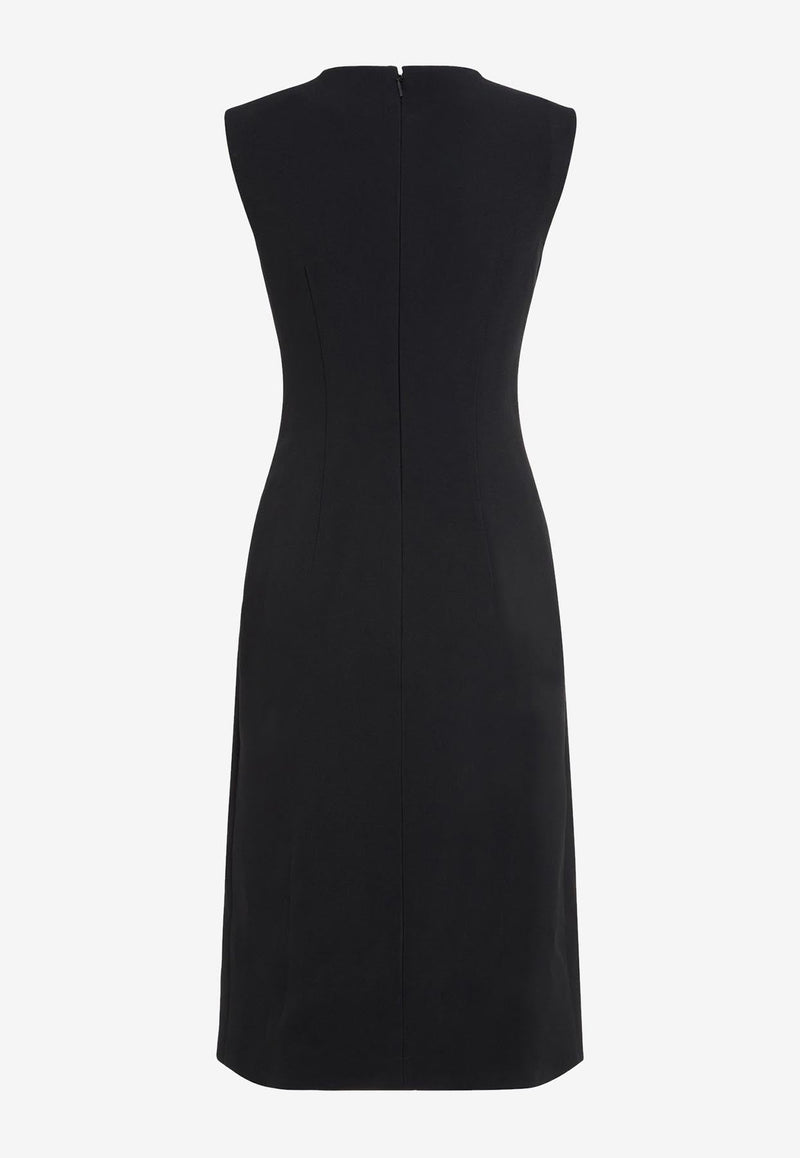 Pleated Midi Cocktail Dress