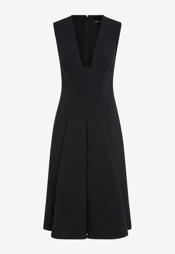 Pleated Midi Cocktail Dress