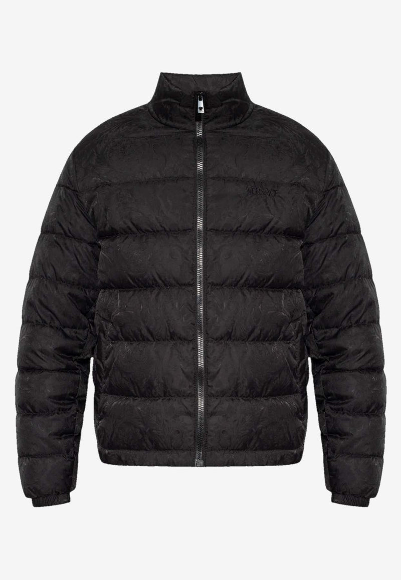 Barocco Jacquard Zip-Up Puffer Jacket