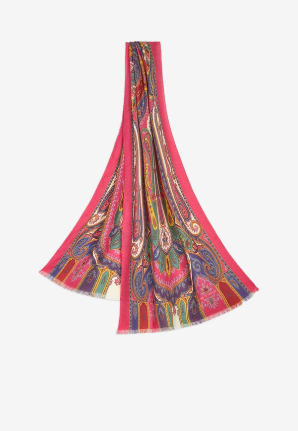 Paisley Print Scarf in Silk and Cashmere