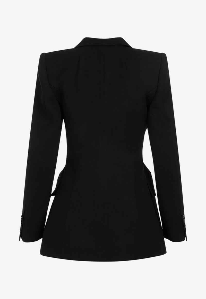 Hourglass Double-Breasted Wool Blazer