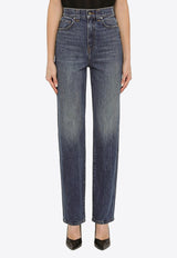 High-Rise Washed-Out Slim Jeans
