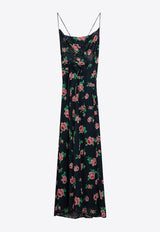 Cowl-Neck Floral Maxi Dress