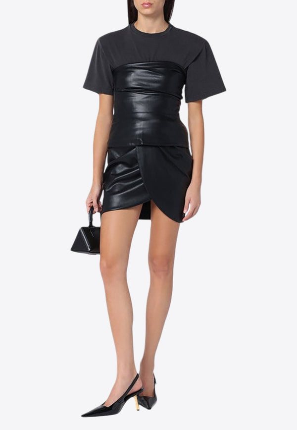 Faux Leather Strapless Top