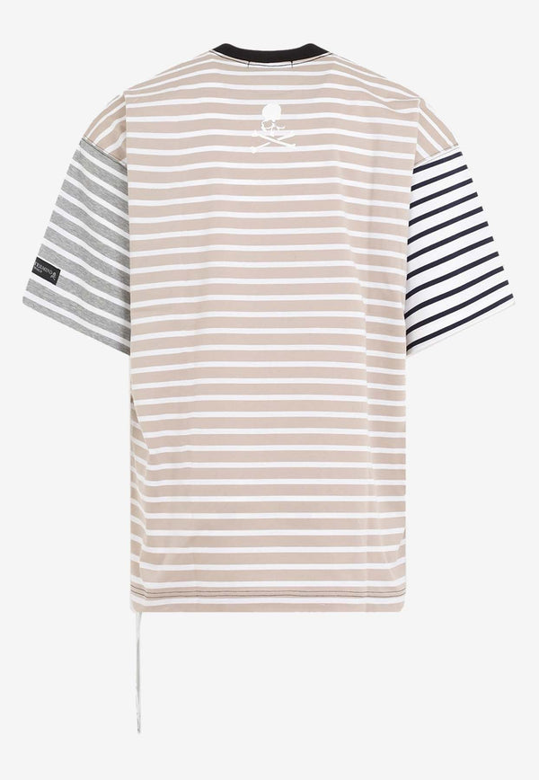 Paneled Striped Crewneck T-shirt