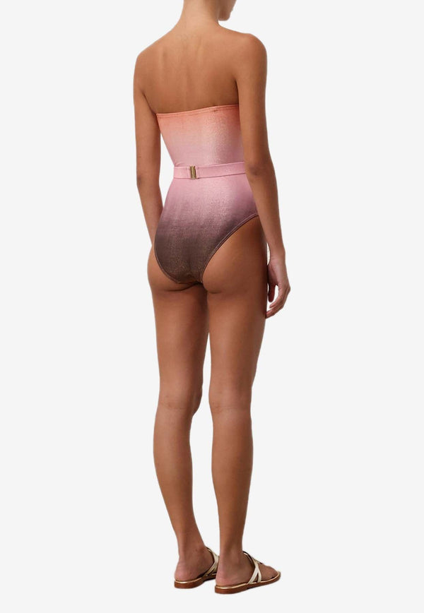 Metallic Bandeau One-Piece Swimsuit