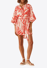 Airelles Balloon Sleeve Mini Shirt Dress