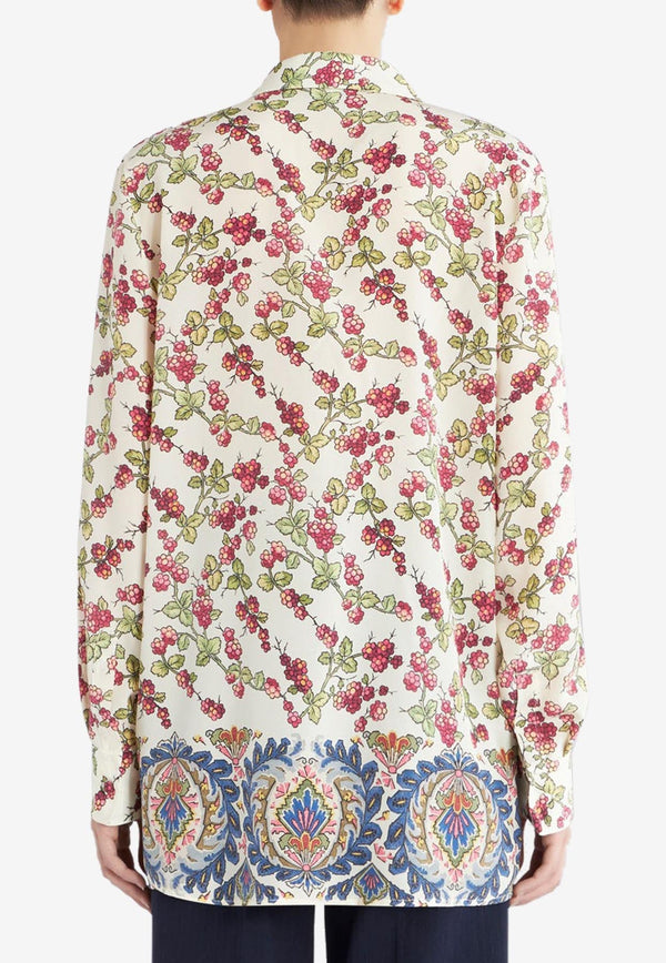 Floral Print Long-Sleeved Shirt