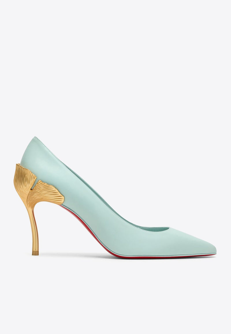 Ginko 100 Gold-Heeled Leather Pumps