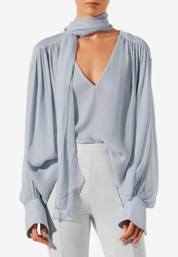 Layla V-neck Scarf Blouse