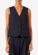 Hayden Pinstriped Oversized Vest