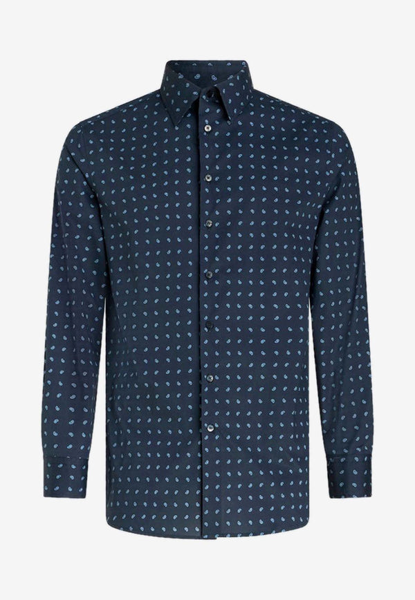 Micro Paisley Print Shirt