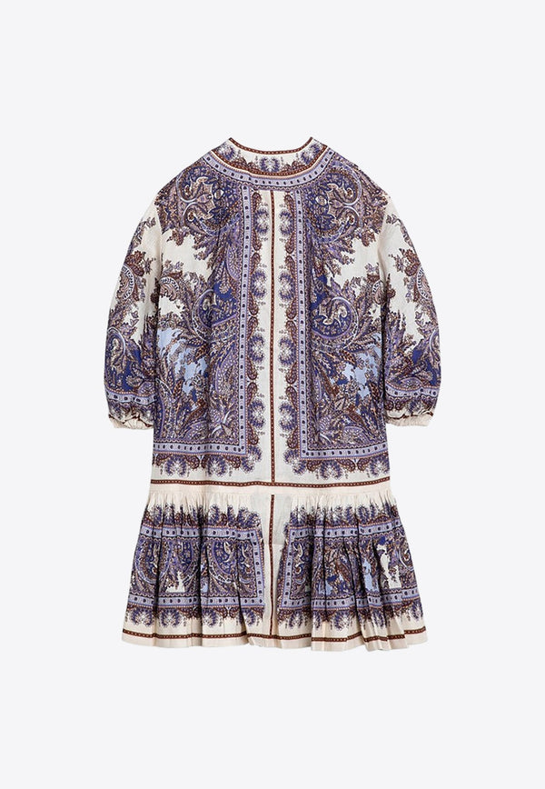 Ottie Eyelet Paisley Print Mini Dress