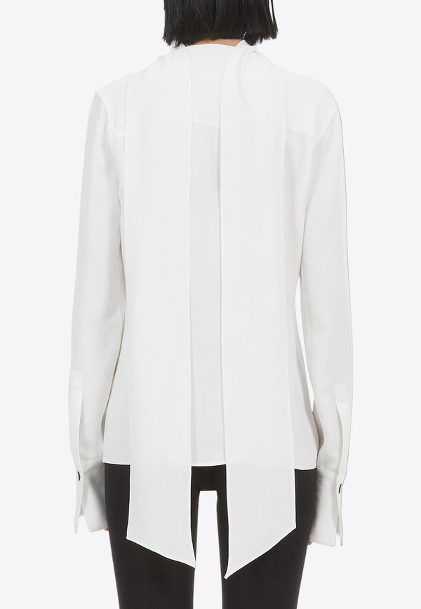 Sash Collar Long-Sleeved Shirt