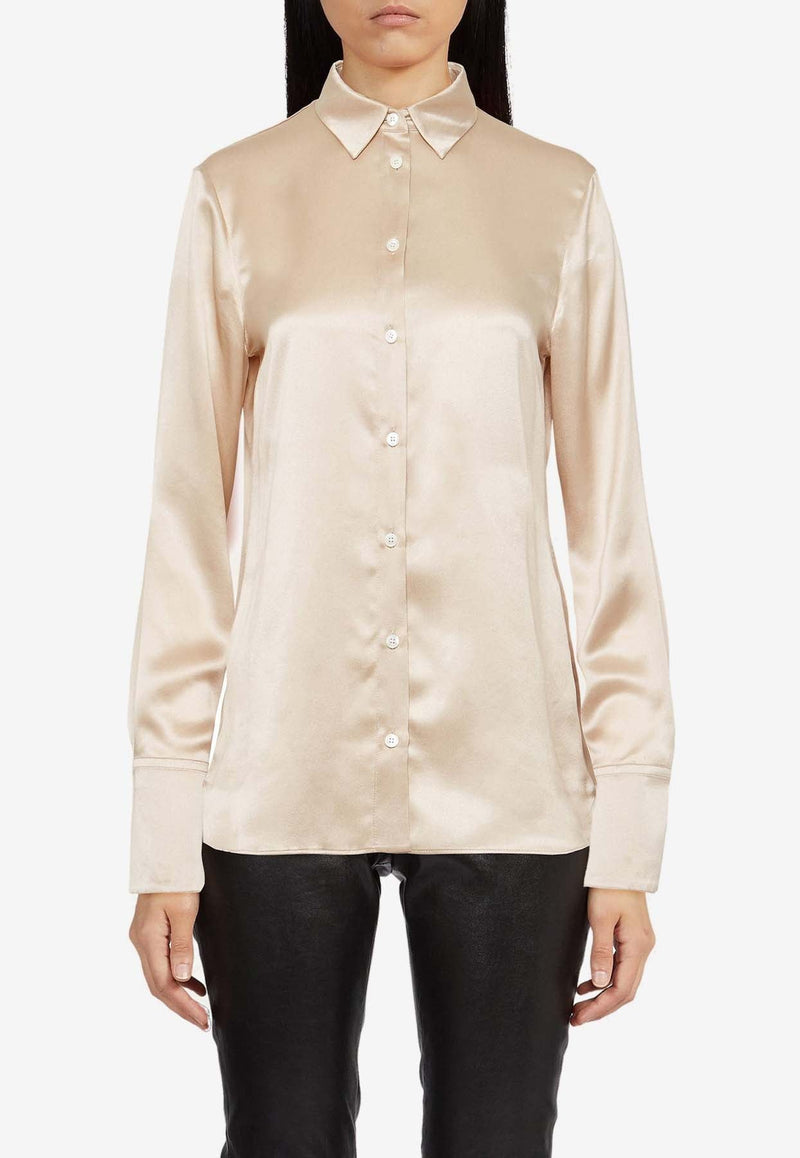 Long-Sleeved Satin Shirt