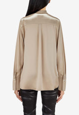 Long-Sleeved Satin Shirt