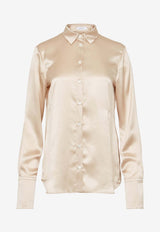 Long-Sleeved Satin Shirt