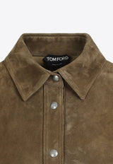 Suede Leather Long-Sleeved Shirt