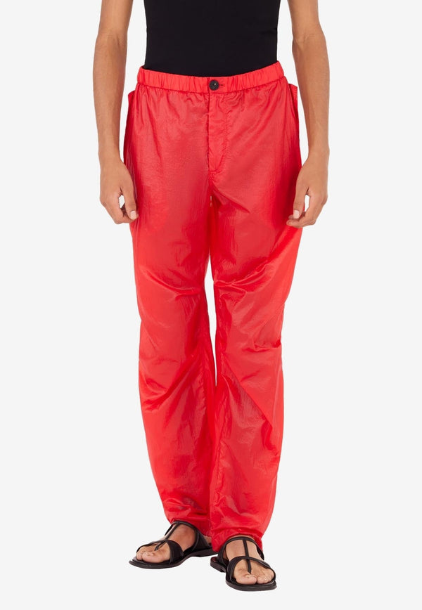 Drawstring Straight-Leg Pants