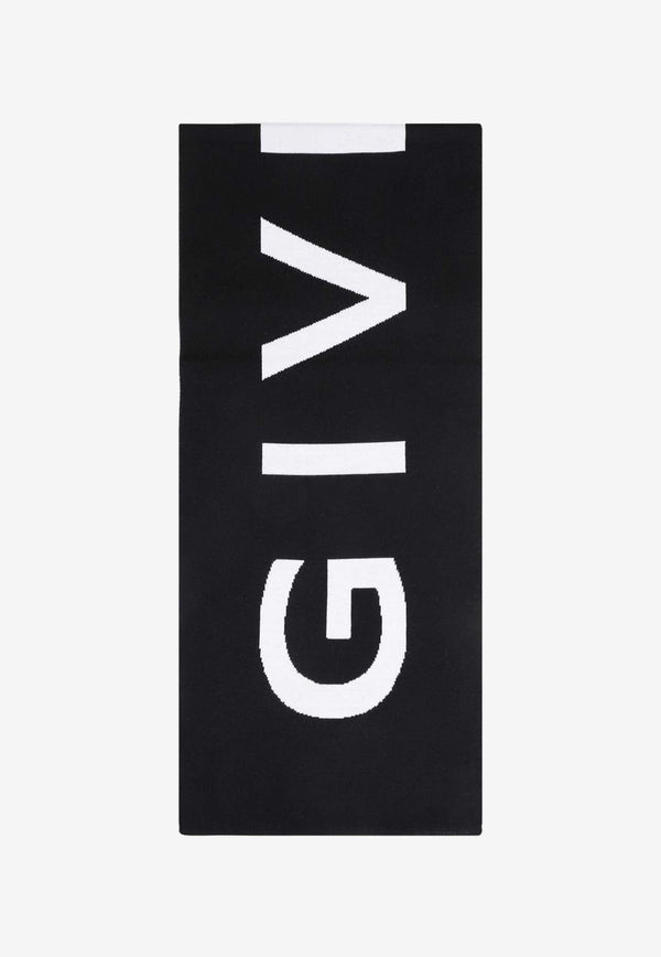 Logo Jacquard Scarf in Wool