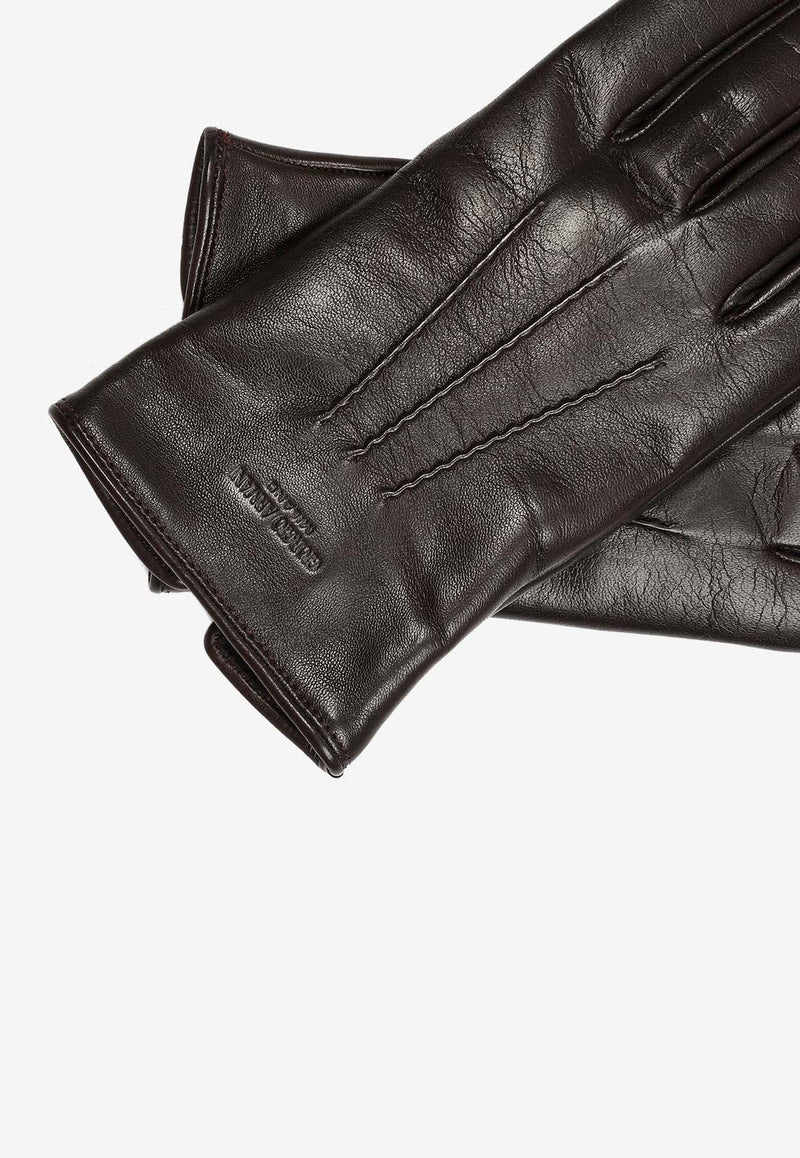 Logo Leather Gloves