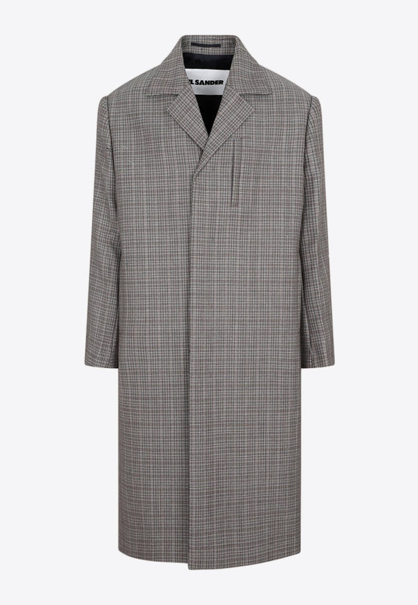 Checked Coat in Virgin Wool