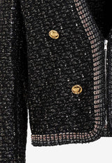 Bouclé Sequin-Embellished Jacket