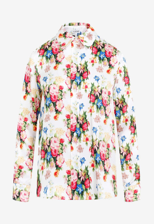 Floral Print Long-Sleeved Shirt