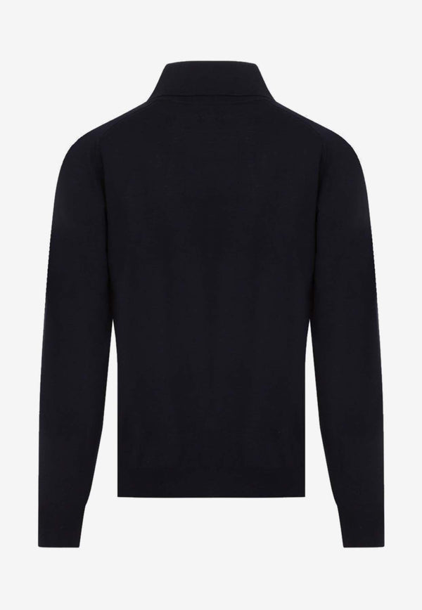 Long-Sleeved Polo Sweater