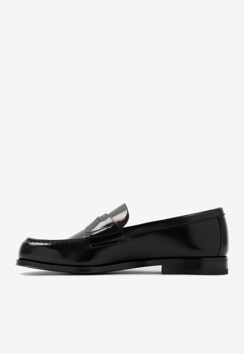 Logo-Plaque Patent Leather Loafers