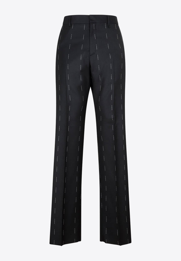 All-Over Logo Tailored Wool Pants