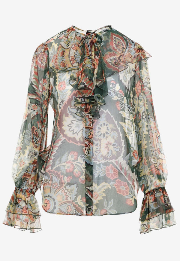 Paisley Print Chiffon Shirt