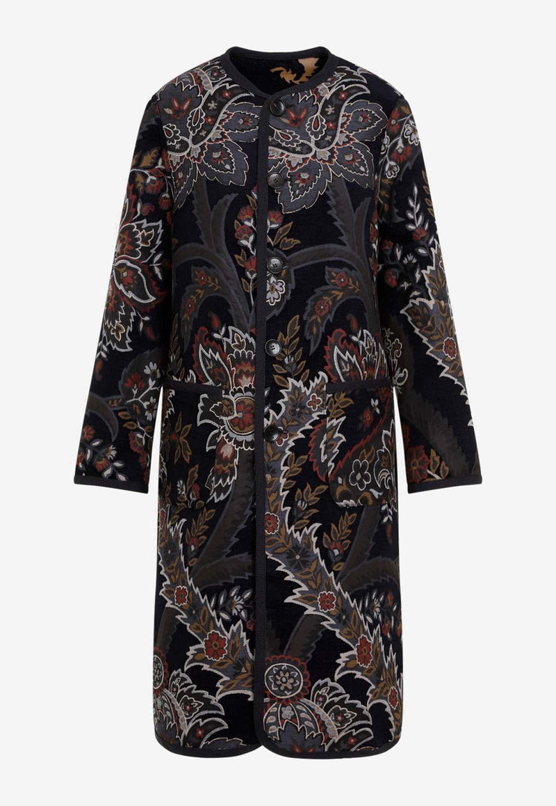 Reversible Floral Jacquard Coat