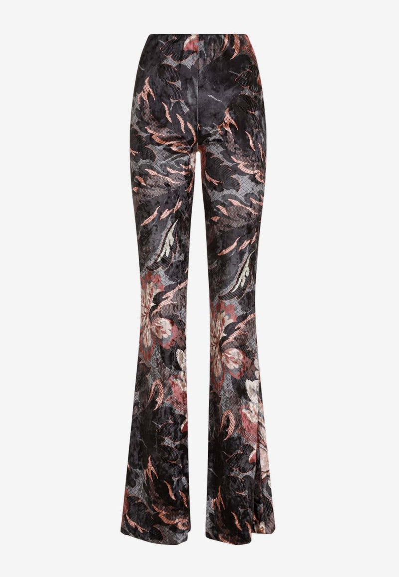 Floral Print Flared Pants