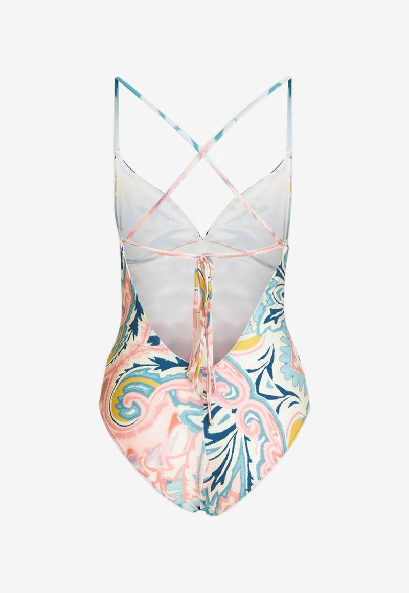 Paisley Sunburst One-Piece Swimsuit