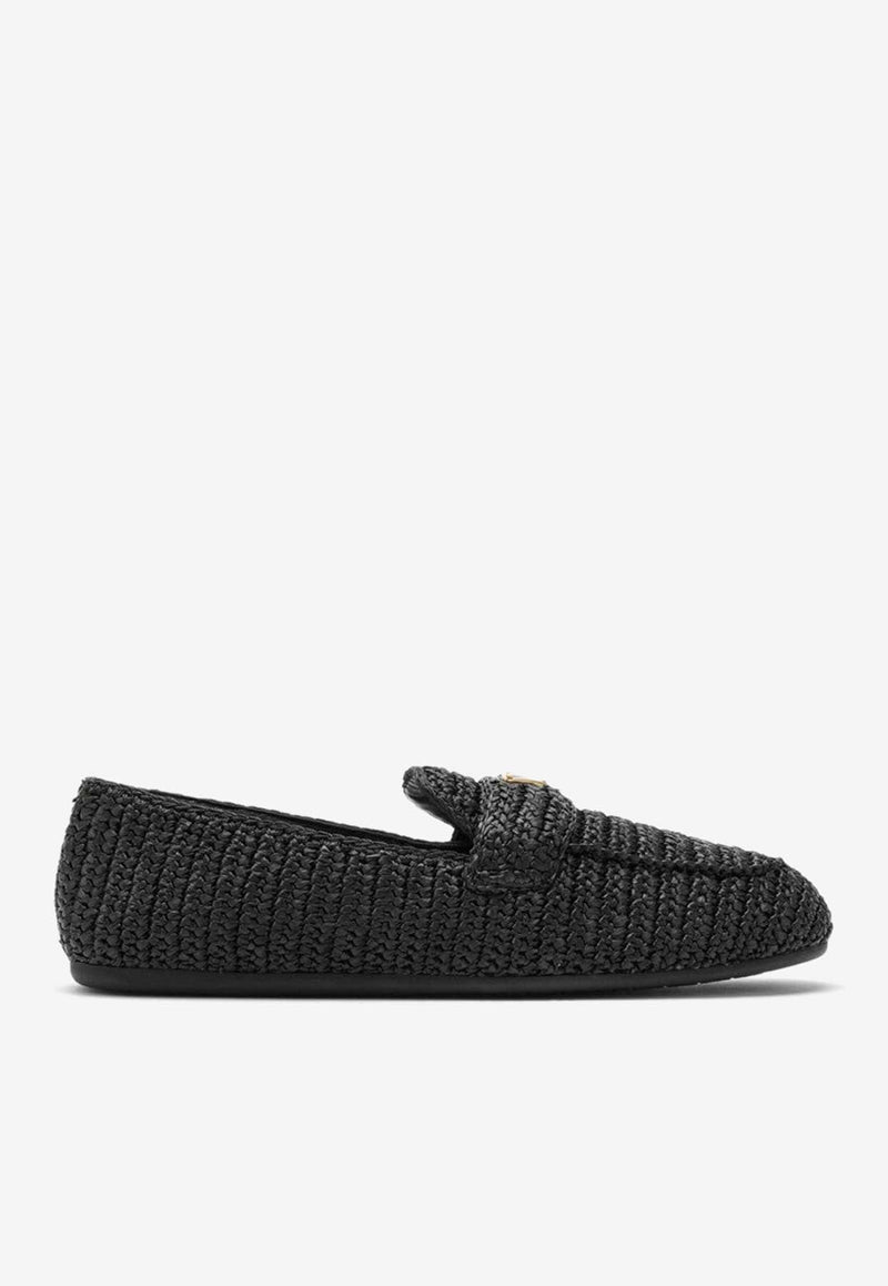 Logo Appliqué Woven Crochet Loafers